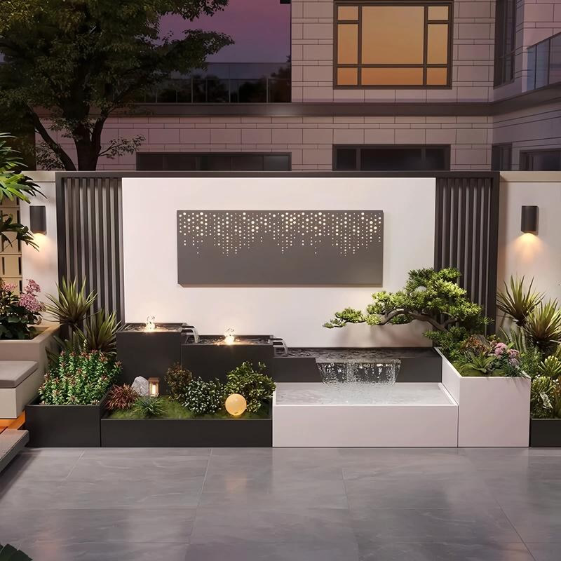 室外不銹鋼水幕墻尺寸可定制